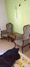 poltroncine vintage più tavolino massello