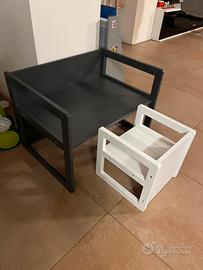 Set sgabello e tavolo reversibili 3 in 1