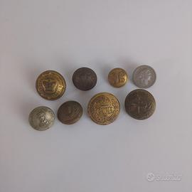 Lotto 8 bottoni militari ferroviari vintage GB