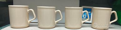 Set 4 tazze Mug vintage TAMS ceramica bianca 