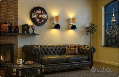 Coppia Applique DOPPIO CONO Ottone - Harley '50