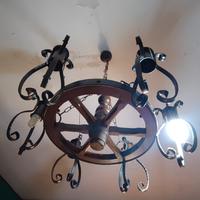 Lampadario vintage di ferro battuto 