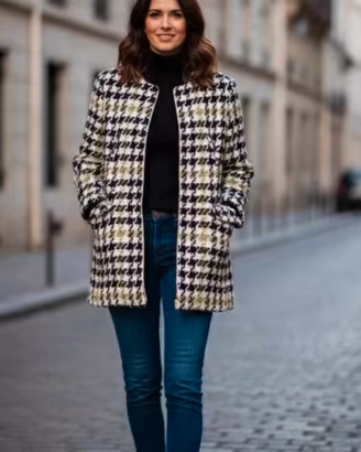 Cappotto Guitta Milano tweed bouclé Chanel style
