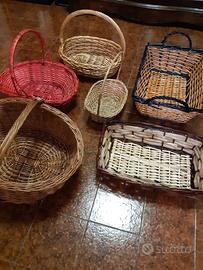 Ceste cestini di vimini per arredo casa camino