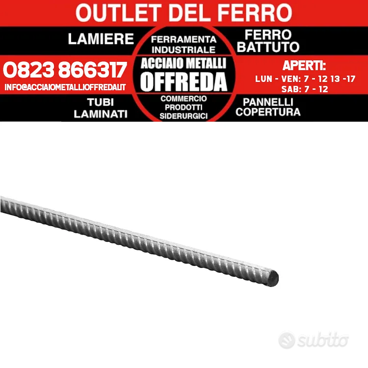 Subito - Outlet Del Ferro - Tondino da Cemento Armato in Ferro Nervato Tondo  - Giardino e Fai da te In vendita a Caserta