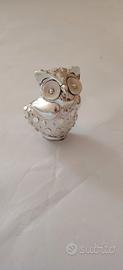 statuina gufo portafortuna argento 