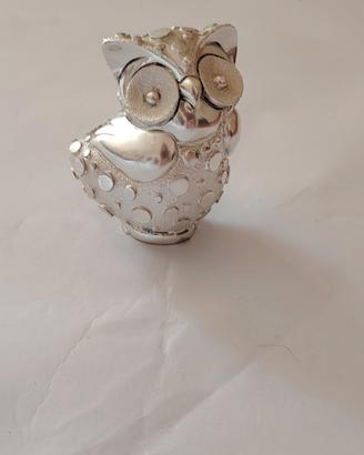 statuina gufo portafortuna argento 