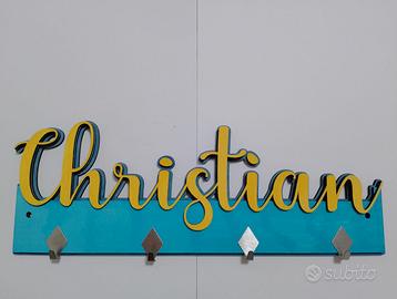 Portachiavi da parete personalizzabile nome logo