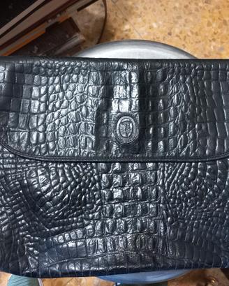 Pochette Trussardi in pelle con stampa coccodrillo