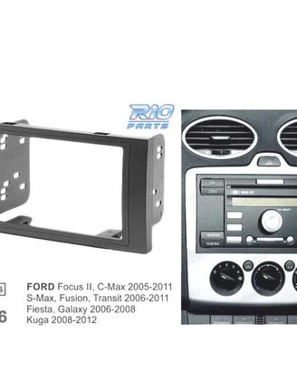 TELAIO NERO RADIO 2-DIN PER FORD FOCUS C-MAX S-MAX