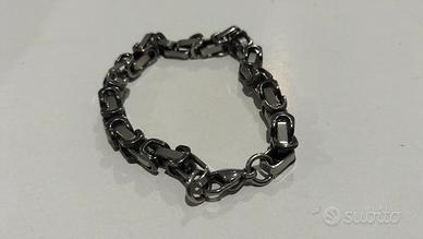 bracciale nero e acciaio 