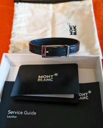 Bracciale di pelle e fibbia in acciaio. MONTBLANC