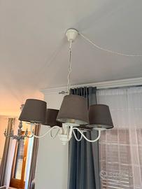 Lampadario bianco/grigio