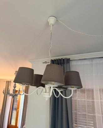Lampadario bianco/grigio