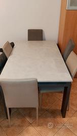 tavolo +sedie +frigorifero 