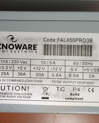 Alimentatore TECNOWARE FAL450PRO3B