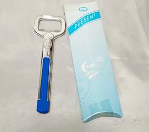 Apribottiglia amc acciaio blu