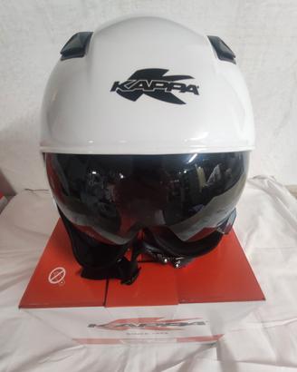 casco Kappa colore bianco lucido moto motorino