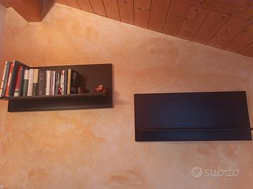 Coppia di mensole in rovere scuro