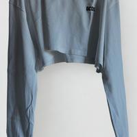 Felpa GCDS bianco crop a maniche lunghe - Taglia S