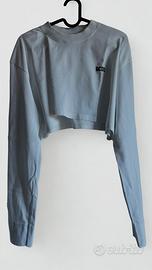 Felpa GCDS bianco crop a maniche lunghe - Taglia S