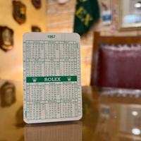 Calendario Rolex Card  Vintage 1967 - 1968