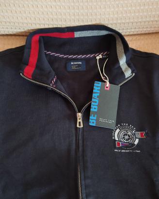 Felpa uomo Be Board blu, full zip, taglia L