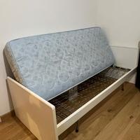 Letto singolo con rete e materasso