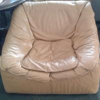 SWAN coppia poltrone vintage in pelle beige