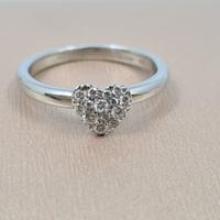 Anello Cuore Pavè Diamanti 0,16 Ct in Oro 18 kt