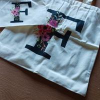 Set shopper e pochette di tela con F. Nuove