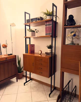 Libreria modulare in teak stile scandinavo