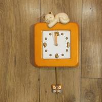 thun orologio  da parete con gatto in ceramica 