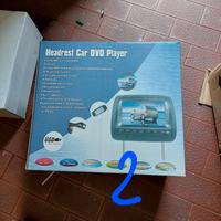 poggiatesta in pegge beige con monitor dvd