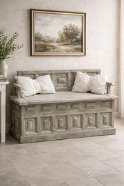 Panca / Cassapanca in legno dipinta a mano