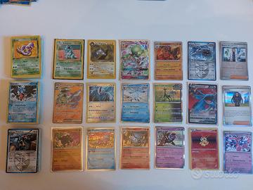 Lotto carte Pokemon miste - 18 rare e 90 comuni e 
