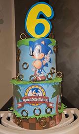 Torta scenografica Jacopo Sonic