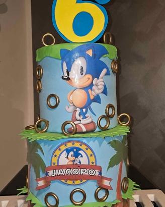 Torta scenografica Jacopo Sonic