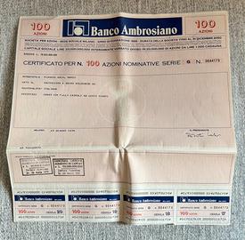 Azione Storica Banco Ambrosiano anno 1976
