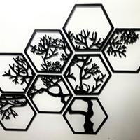 Wall Art Geometrica "Bonsai Zen" – Set 7 Moduli