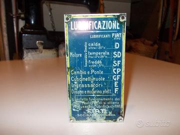 Targhetta LUBRIFICAZIONE per FIAT 508 Balilla