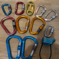 Arrampicata moschettoni e accessori vari