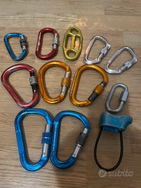Arrampicata moschettoni e accessori vari