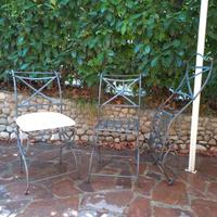 sedie da giardino  ferro battuto pieghevoli