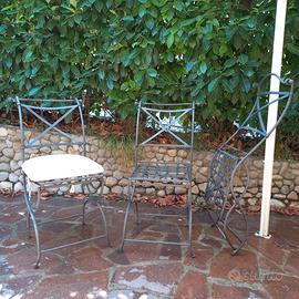 sedie da giardino  ferro battuto pieghevoli