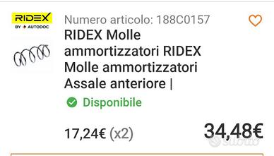 Coppia molle ammortizzatori renault megane 2