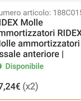 Coppia molle ammortizzatori renault megane 2