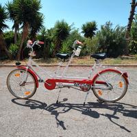 Bicicletta tandem Vetta produzione italiana rossa 