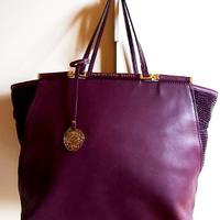 Originale SCERVINO, borsa in pelle viola e strass