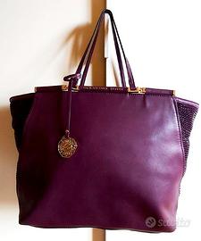 Originale SCERVINO, borsa in pelle viola e strass